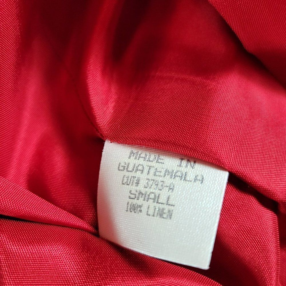 Moygashel 100% Linen - Fully Lined - Red Blazer. Made In Guatemala - Sz Small - Picture 16 of 16